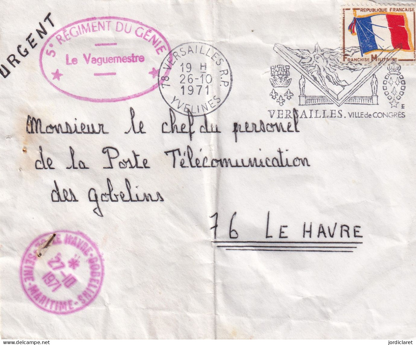 LETTRE 1971 VERSAILLES - Storia Postale