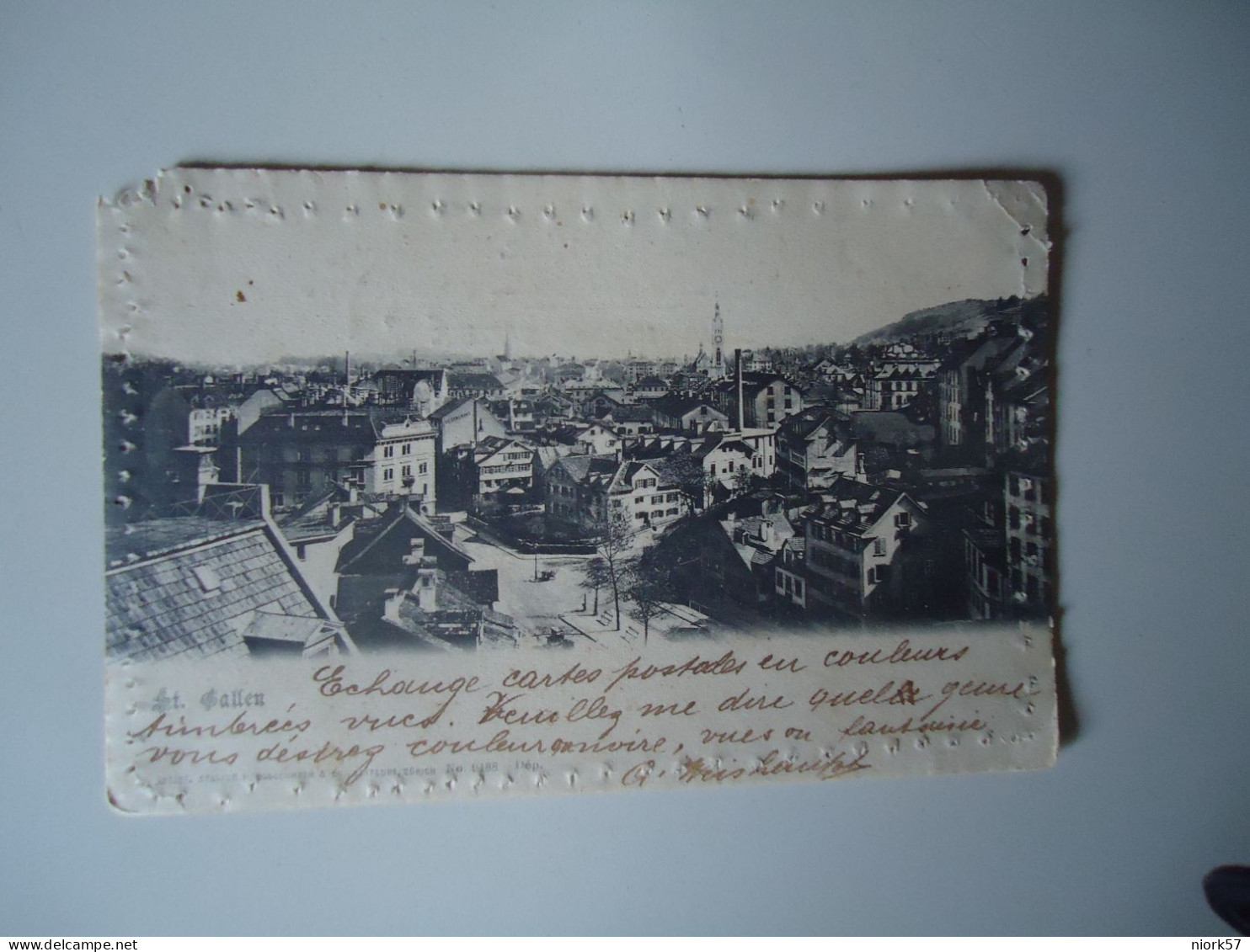 SWITZERLAND     POSTCARDS  ST  GALLEN 1905 STAMPS   PURHASES 10%  DISCOUNT - Andere & Zonder Classificatie