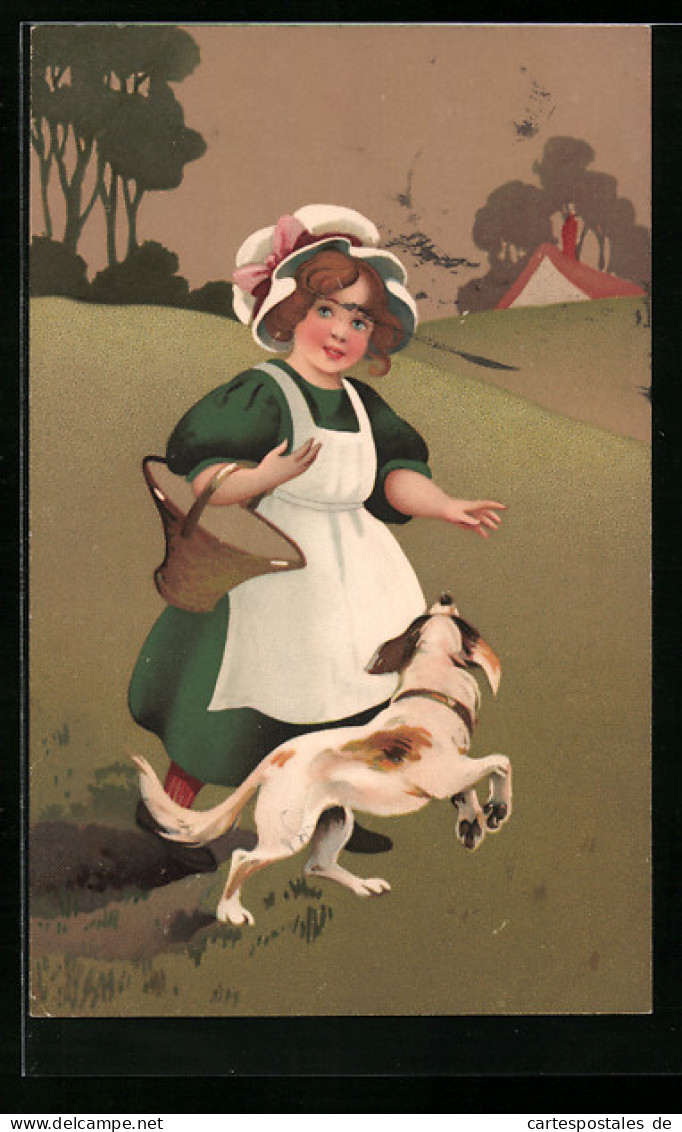 Künstler-AK Meissner & Buch (M&B) Nr. 1904: Junges Mädchen Mit Hund  - Autres & Non Classés