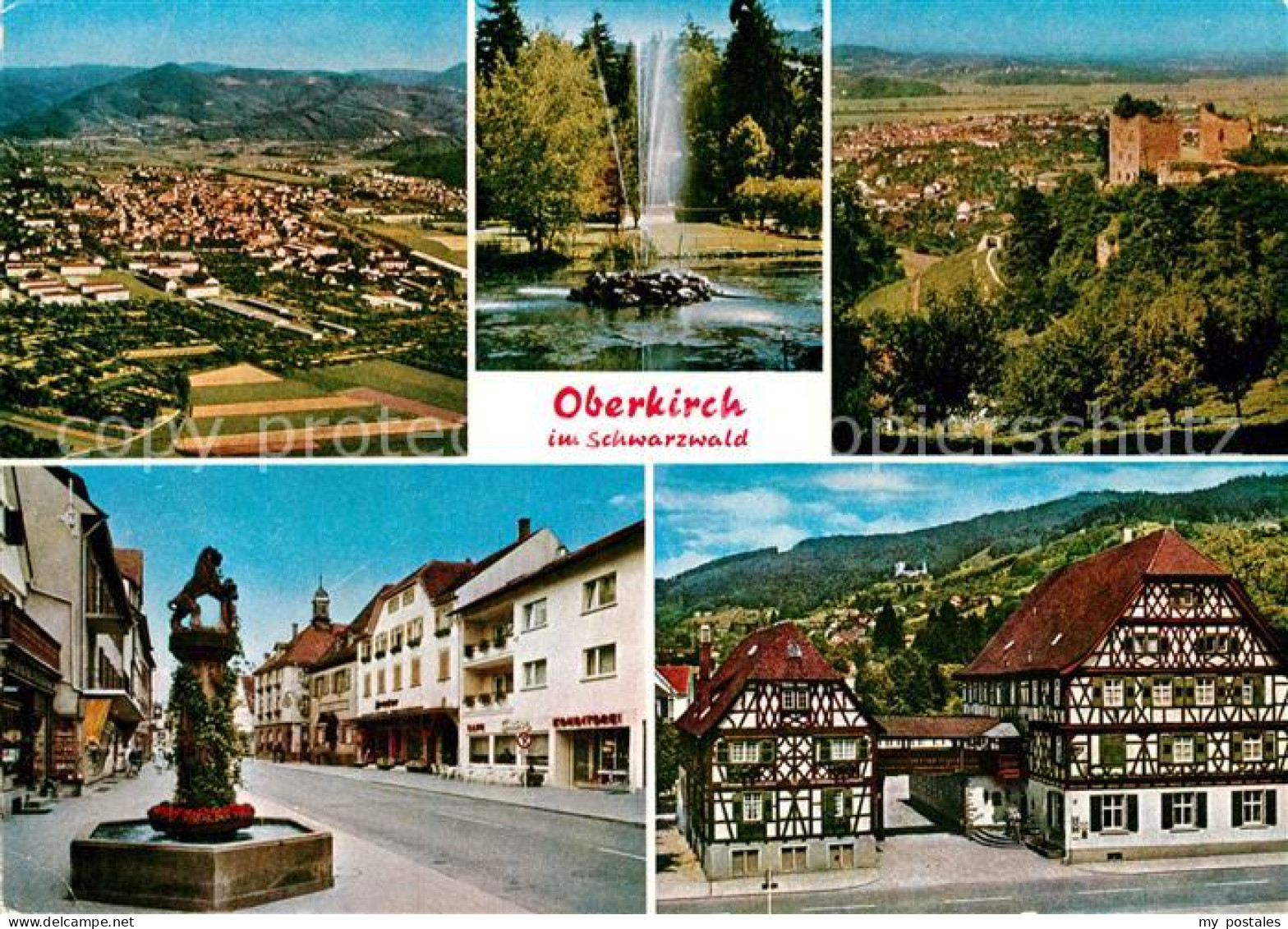 72953534 Oberkirch Baden Fliegeraufnahme Fontaene Panorama Dorfbrunnen Fachwerkh - Oberkirch