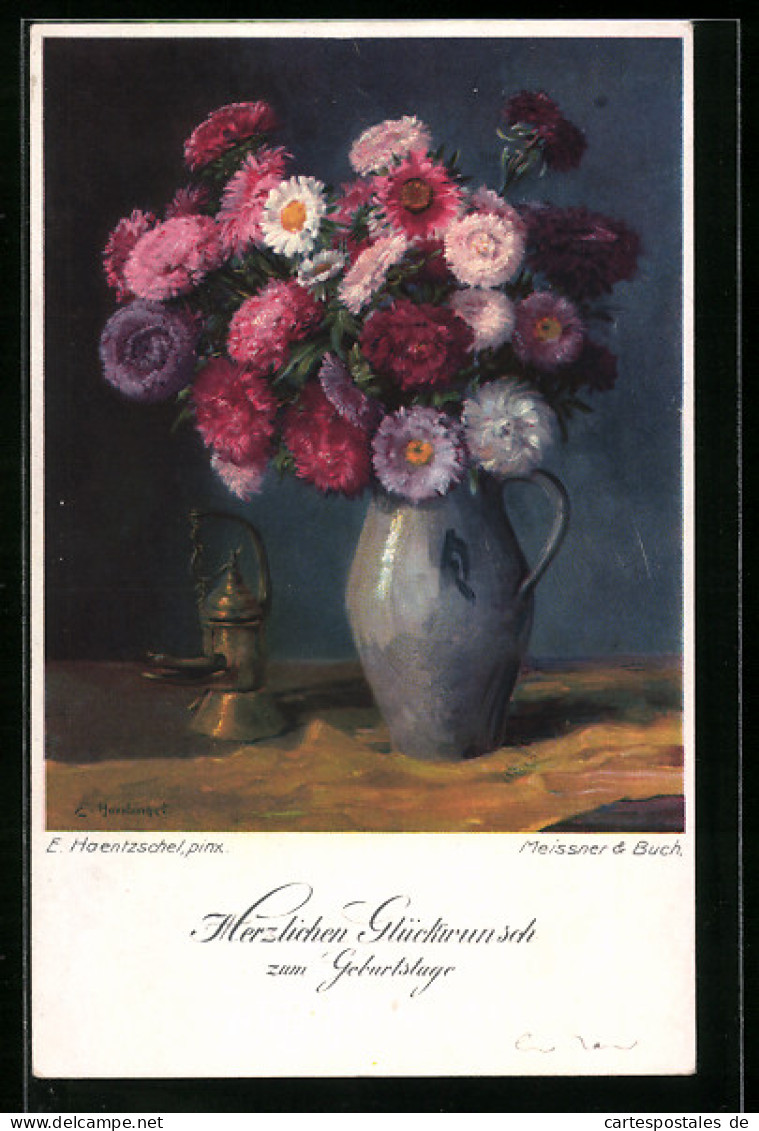 Künstler-AK Meissner & Buch (M&B) Nr. 2302: Blumenvase Mit Öllampe  - Autres & Non Classés