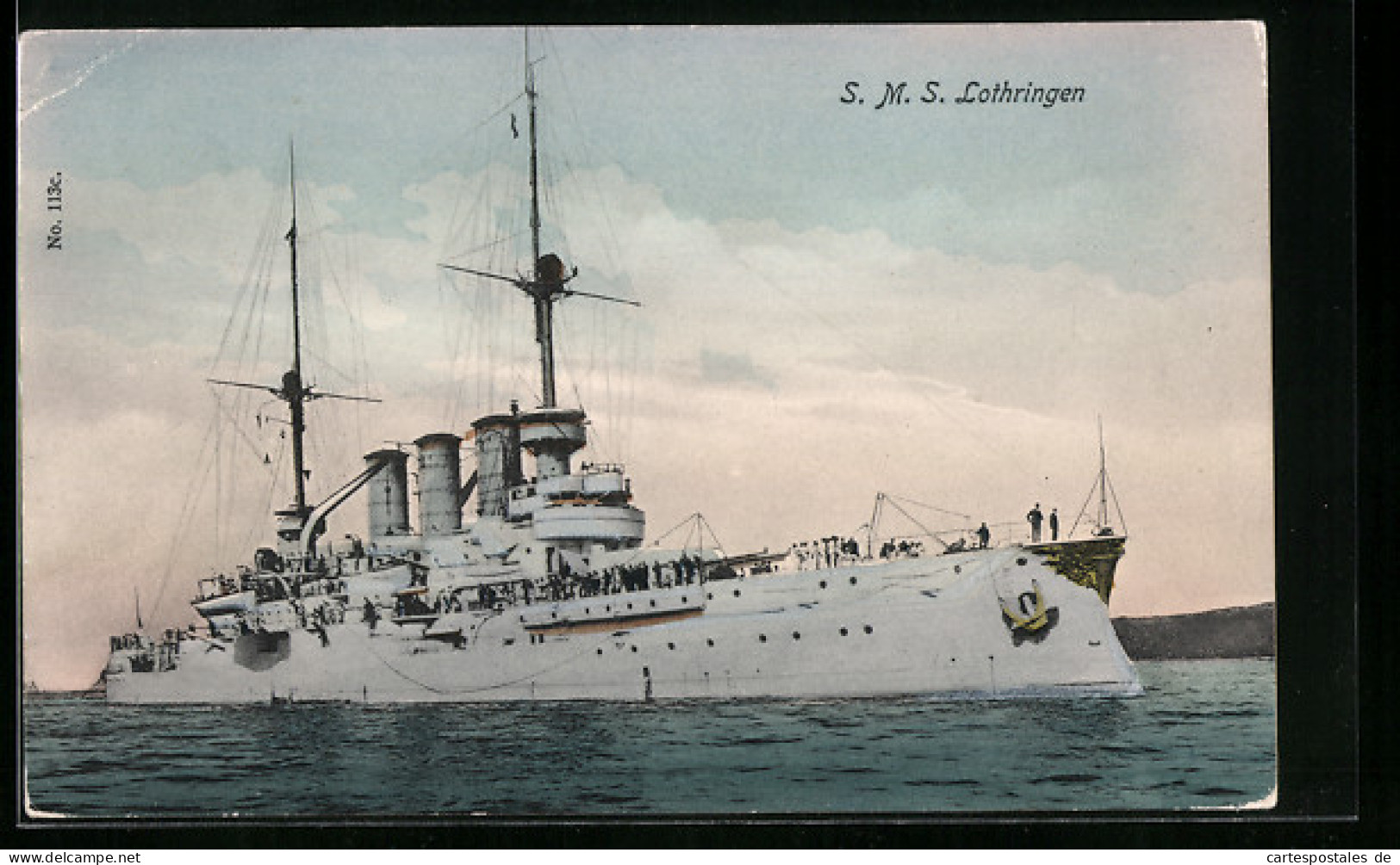 AK Kriegsschiff SMS Lothringen In See Stechend  - Guerre