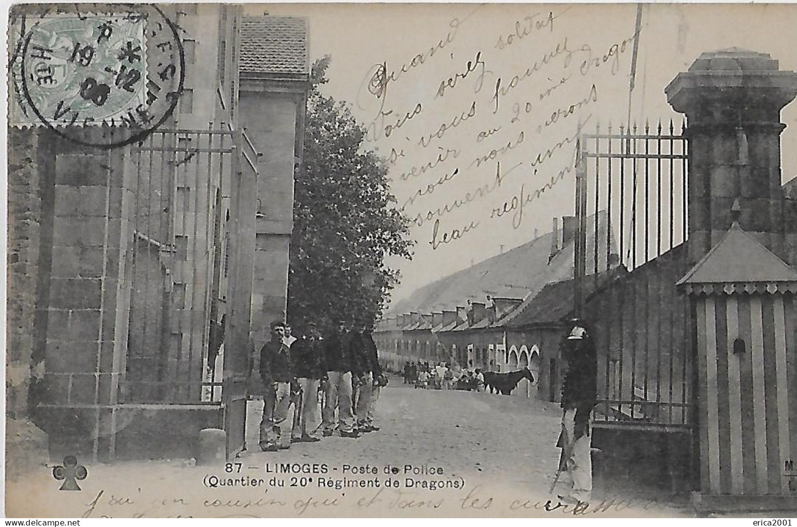 Limoges. Le Poste De Police Au Quartier Du 20 ème Régiment De Dragons. - Limoges