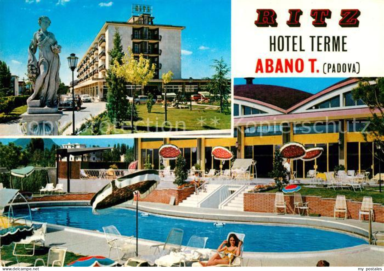 72953248 Abano Terme Hotel Ritz Terme Swimming Pool Statue Firenze - Autres & Non Classés