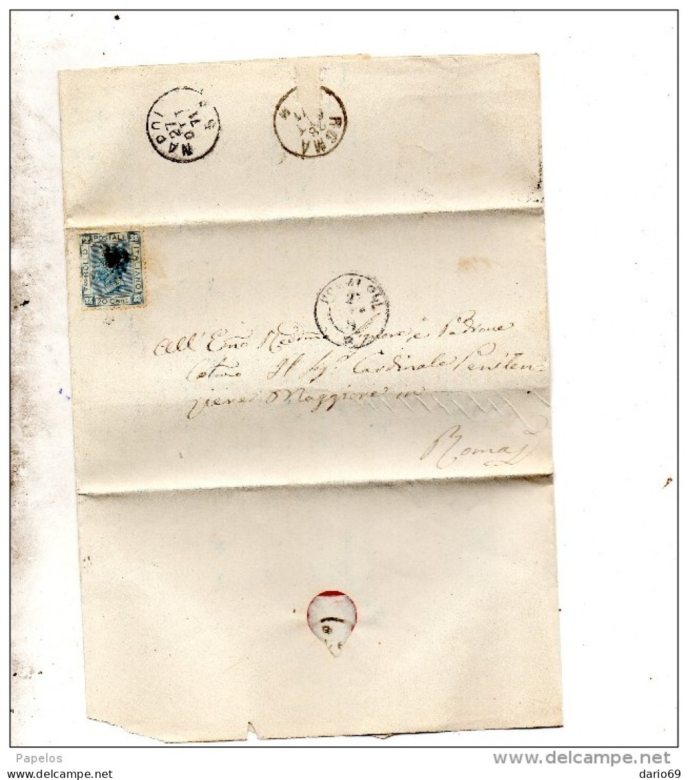 1871  LETTERA CON ANNULLO POZZUOLI   NAPOLI - Marcofilie