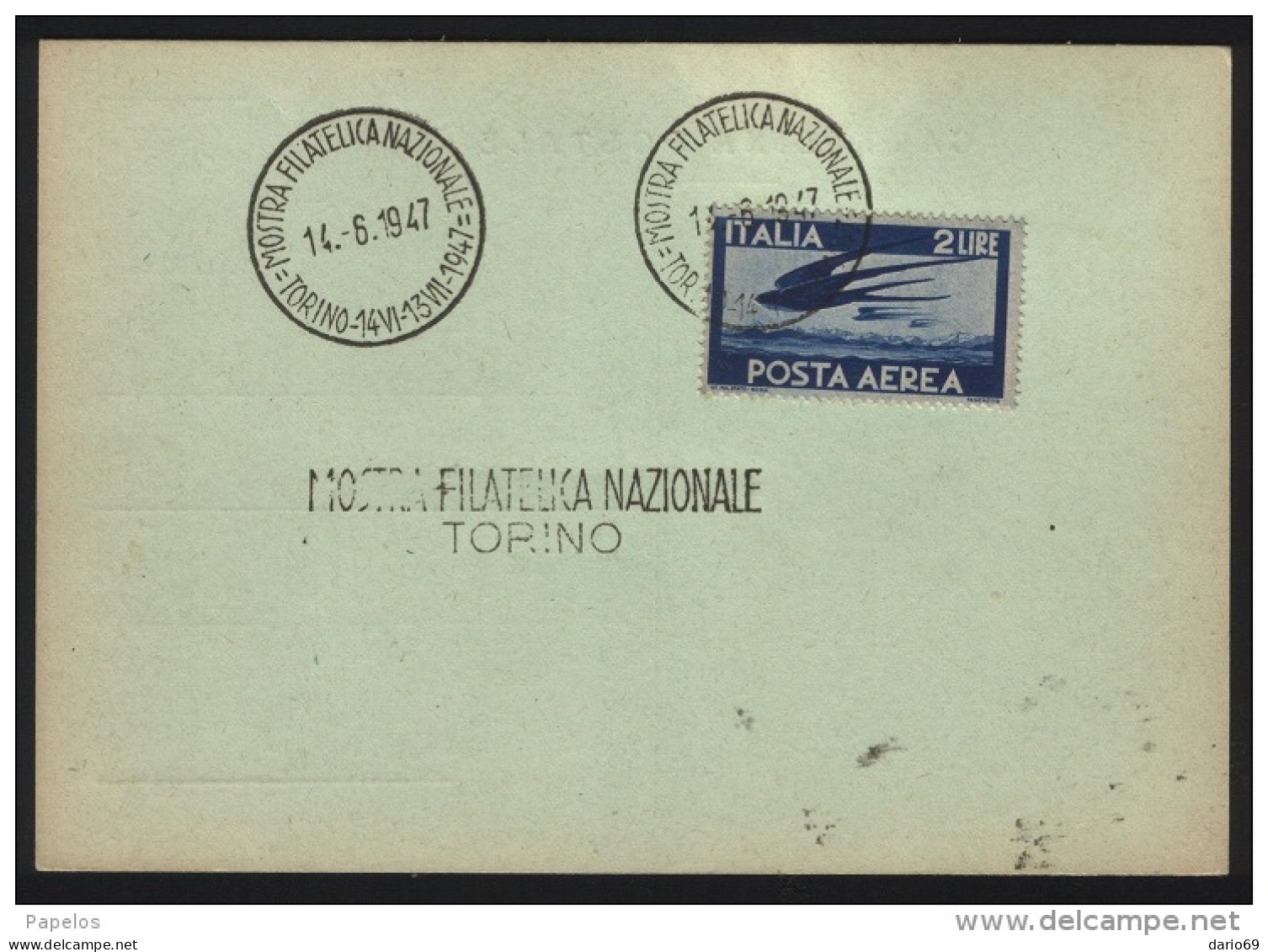 1947  CARTOLINA CON ANNULLO TORINO  4 MOSTRA  FILATELICA - 1946-60: Poststempel