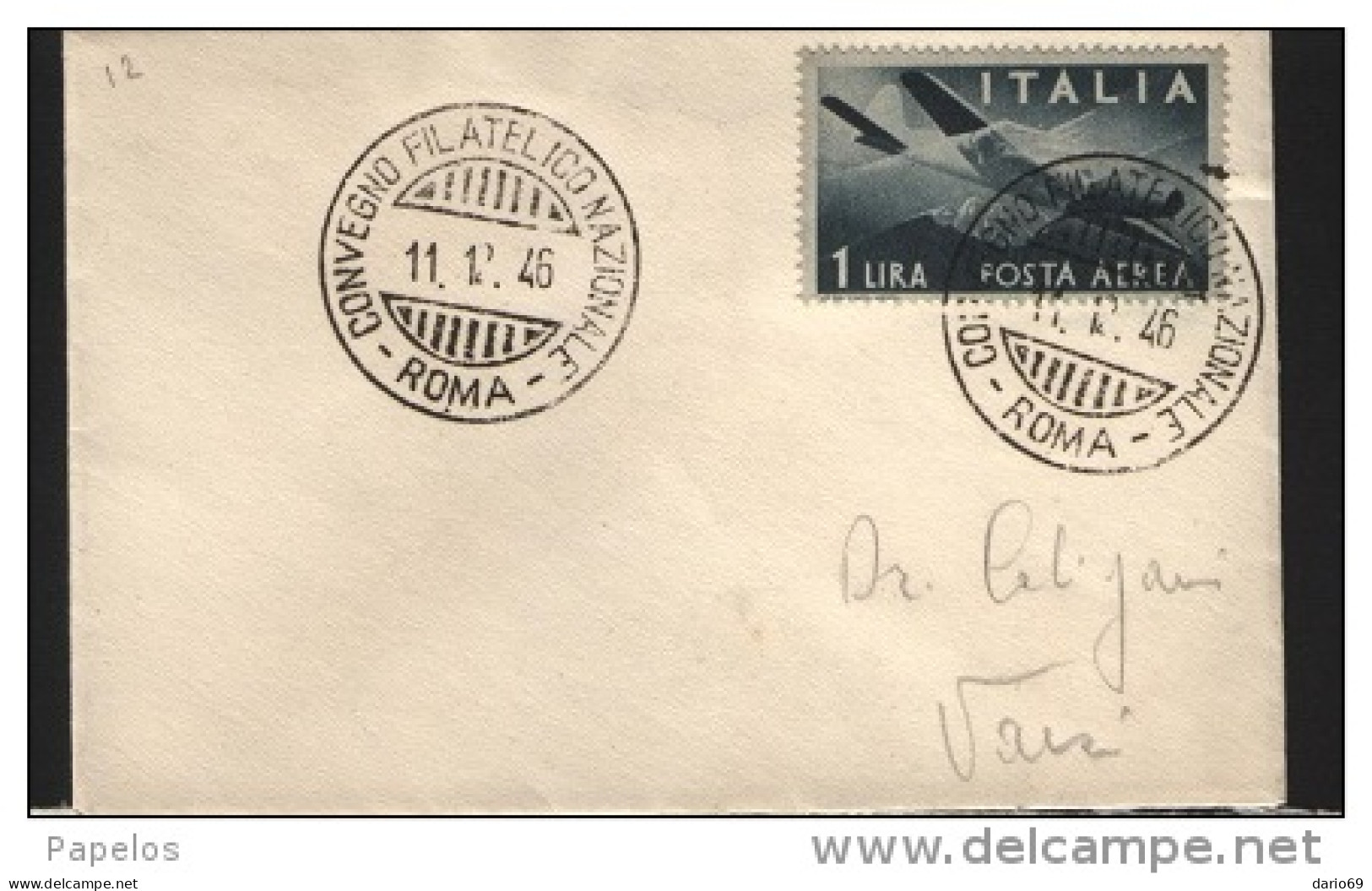 1946 LETTERA CON ANNULLO SPECIALE  CONVEGNO FILATELICO NAZIONALE ROMA - 1946-60: Poststempel