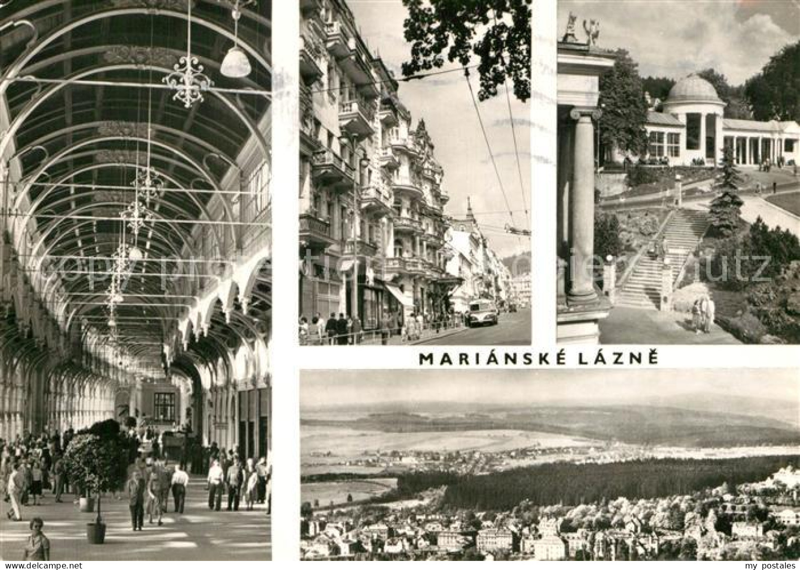 72953167 Marianske Lazne Wandelhalle Rudolfbrunnen Strassenpartie Stadtpanorama  - Tschechische Republik