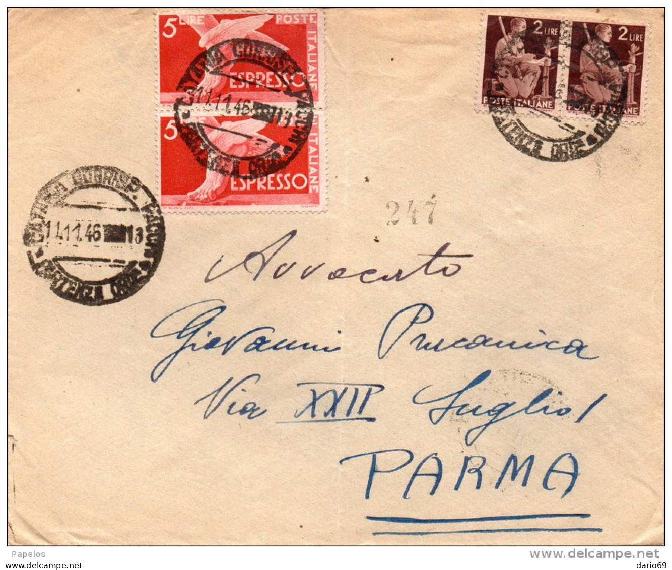 1946 LETTERA  ESPRESSO CON ANNULLO  CATANIA - Posta Espressa/pneumatica