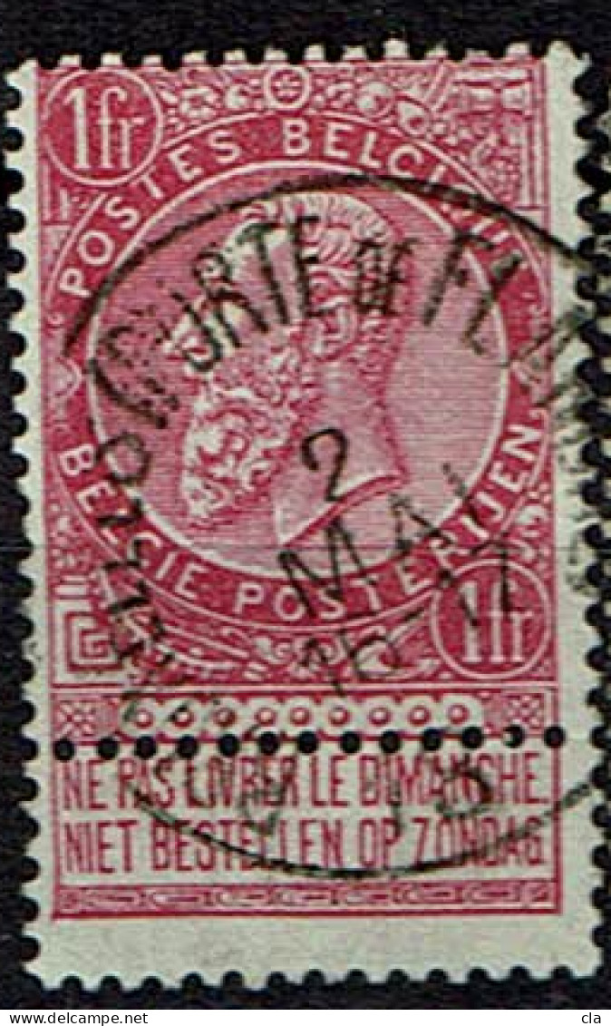 64  Obl   BXL (Porte De Flandre)  Petit De - 1893-1900 Fine Barbe