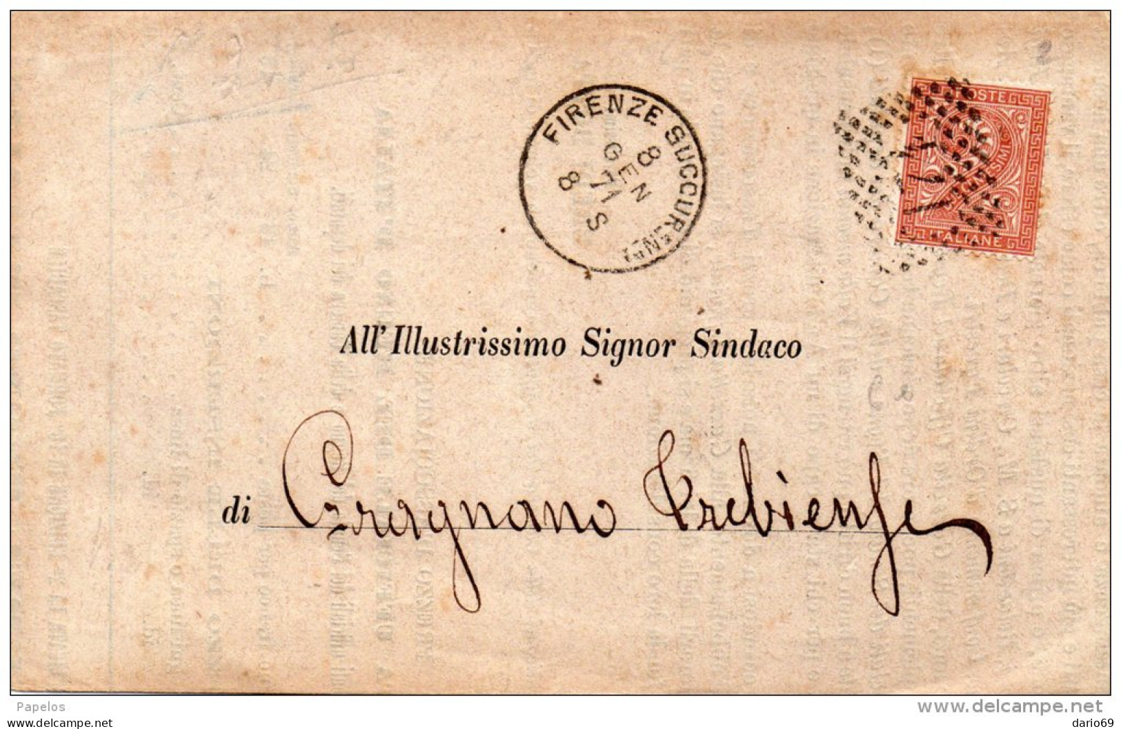 1871 LETTERA CON ANNULLO FIRENZE - Storia Postale