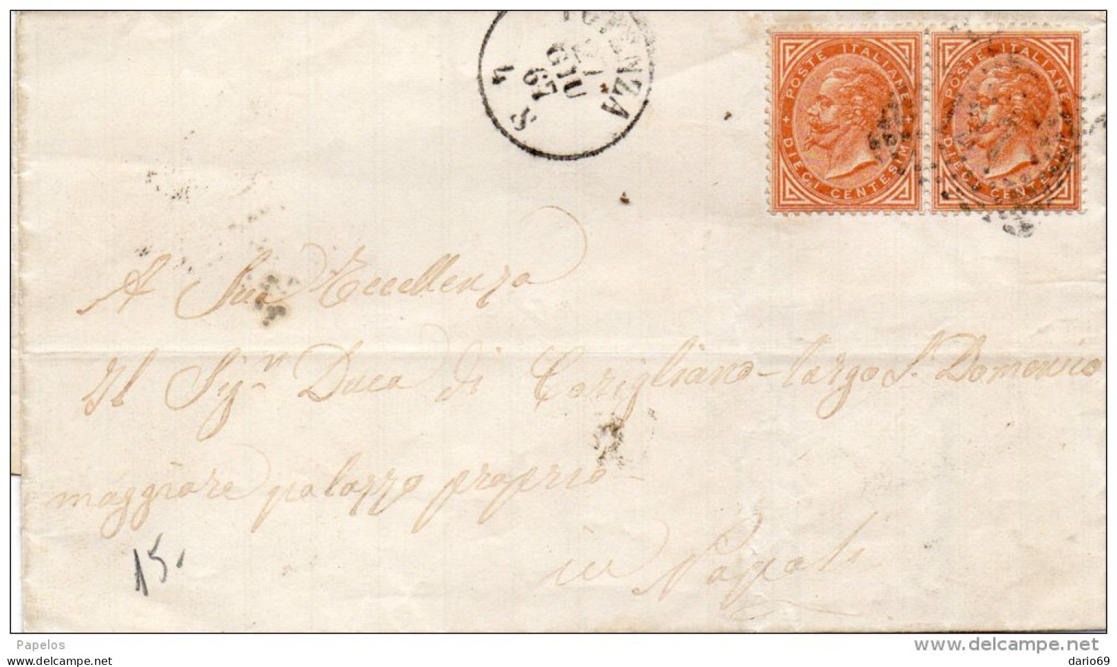 1867 LETTERA CON ANNULLO POTENZA - Storia Postale