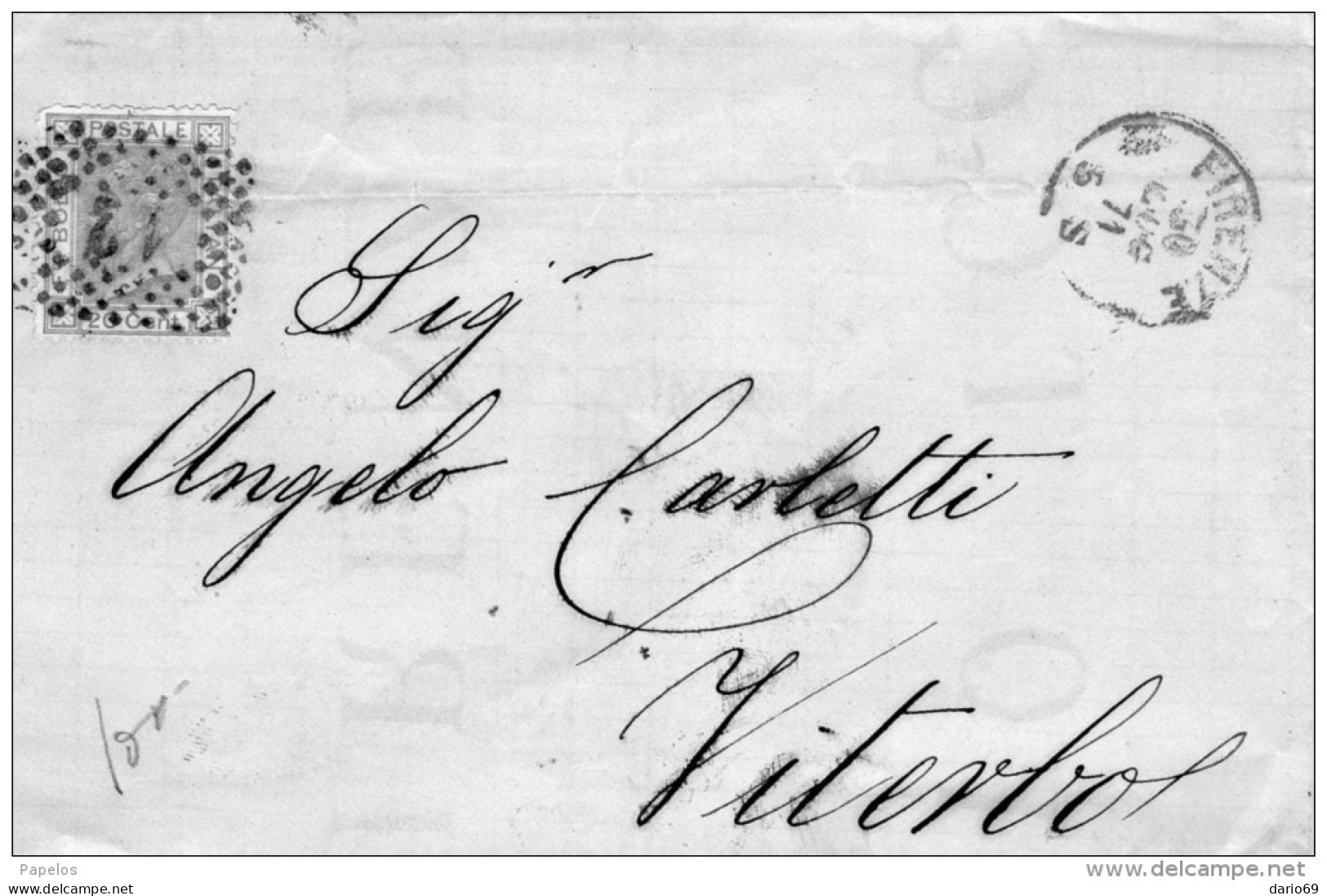 1871 LETTERA CON ANNULLO FIRENZE - Poststempel