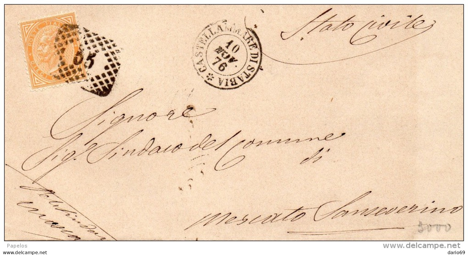 1877    LETTERA CON ANNULLO SASSUOLO MODENA - Storia Postale