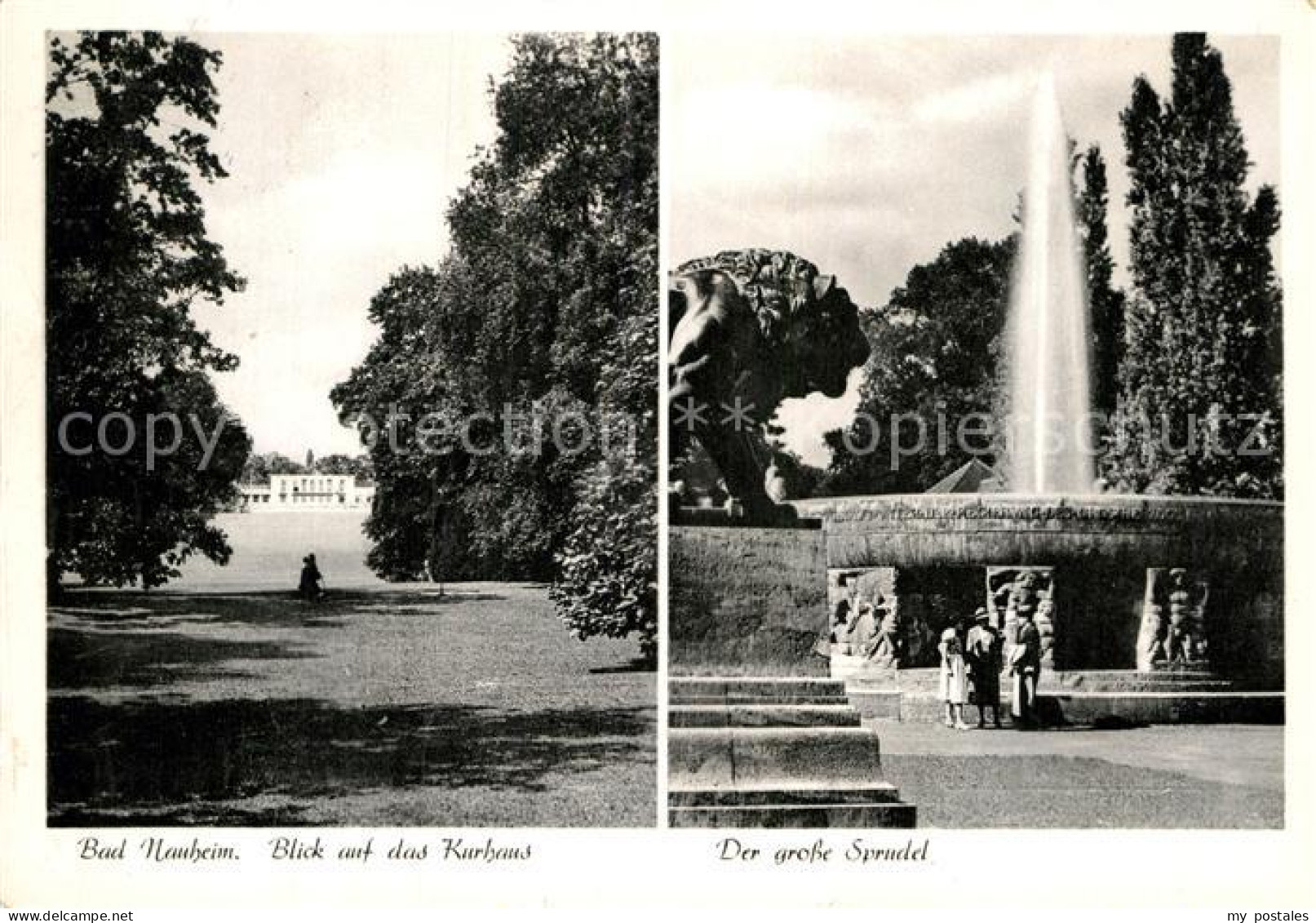 72952883 Bad Nauheim Kurhaus Kurpark Grosser Sprudel Loewenskulptur Bad Nauheim - Bad Nauheim