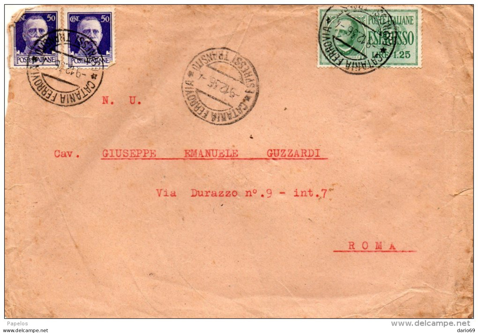 1936  LETTERA ESPRESSO CON ANNLLO  CATANIA - Express Mail