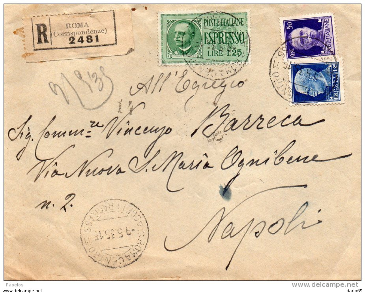 1935  LETTERA ESPRESSO CON ANNLLO  ROMA - Express Mail