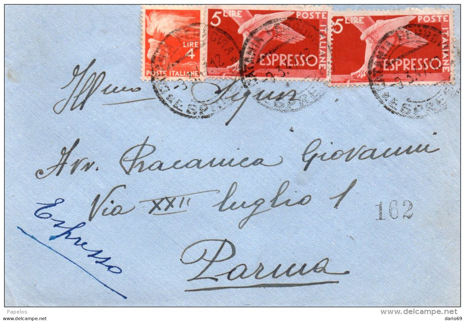 1947  LETTERA ESPRESSO CON ANNLLO CATANIA - Correo Urgente/neumático