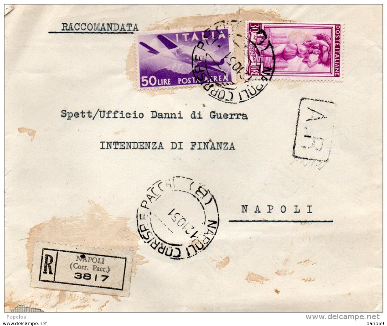 1951  LETTERA ESPRESSO CON ANNLLO  NAPOLI - Eilpost/Rohrpost