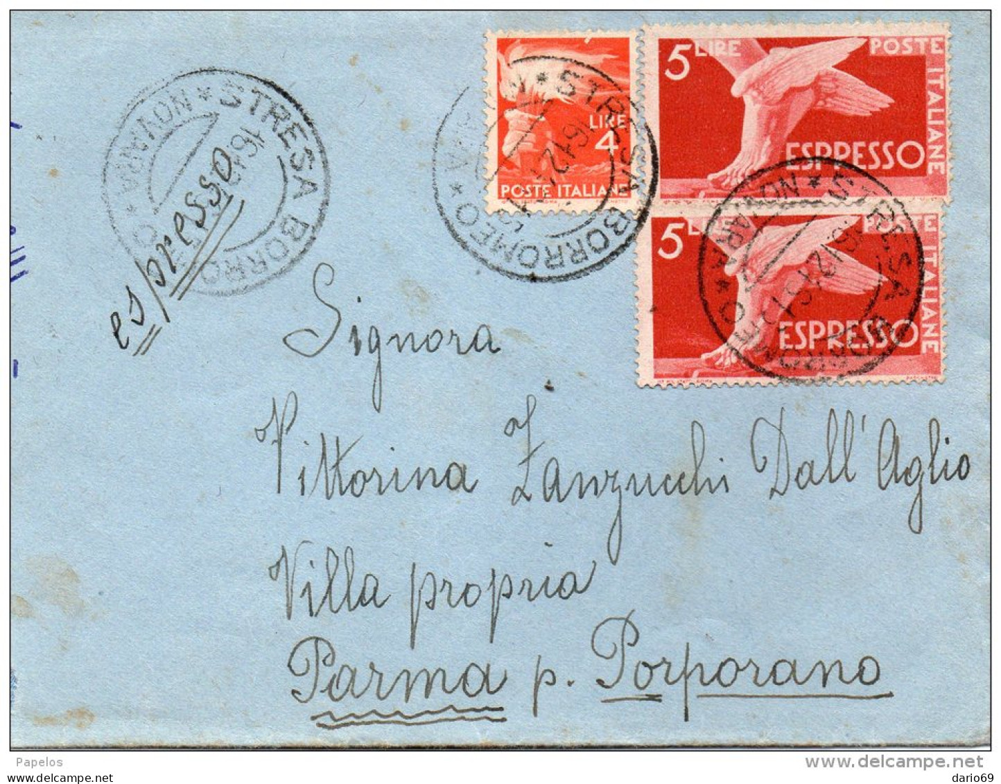 1948  LETTERA ESPRESSO CON ANNULLO STRESA BORROMEO NOVARA - Express/pneumatic Mail