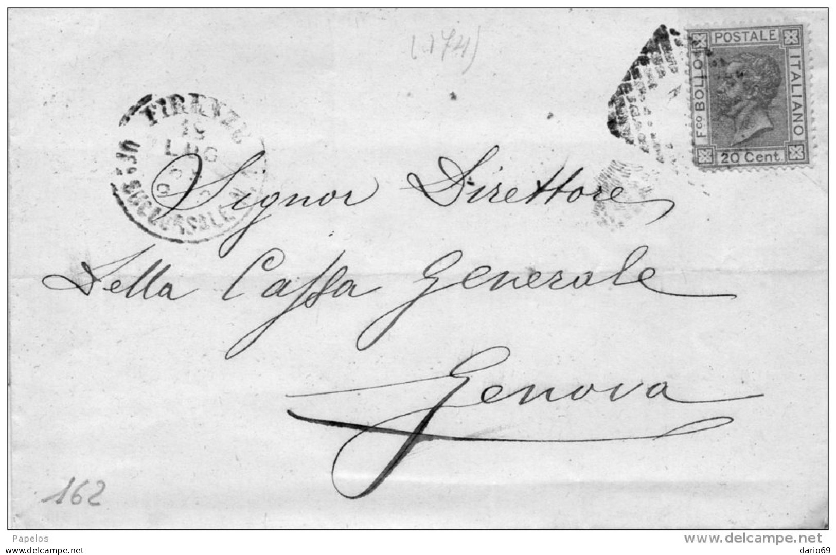 1865 LETTERA CON ANNULLO FIRENZE - Storia Postale