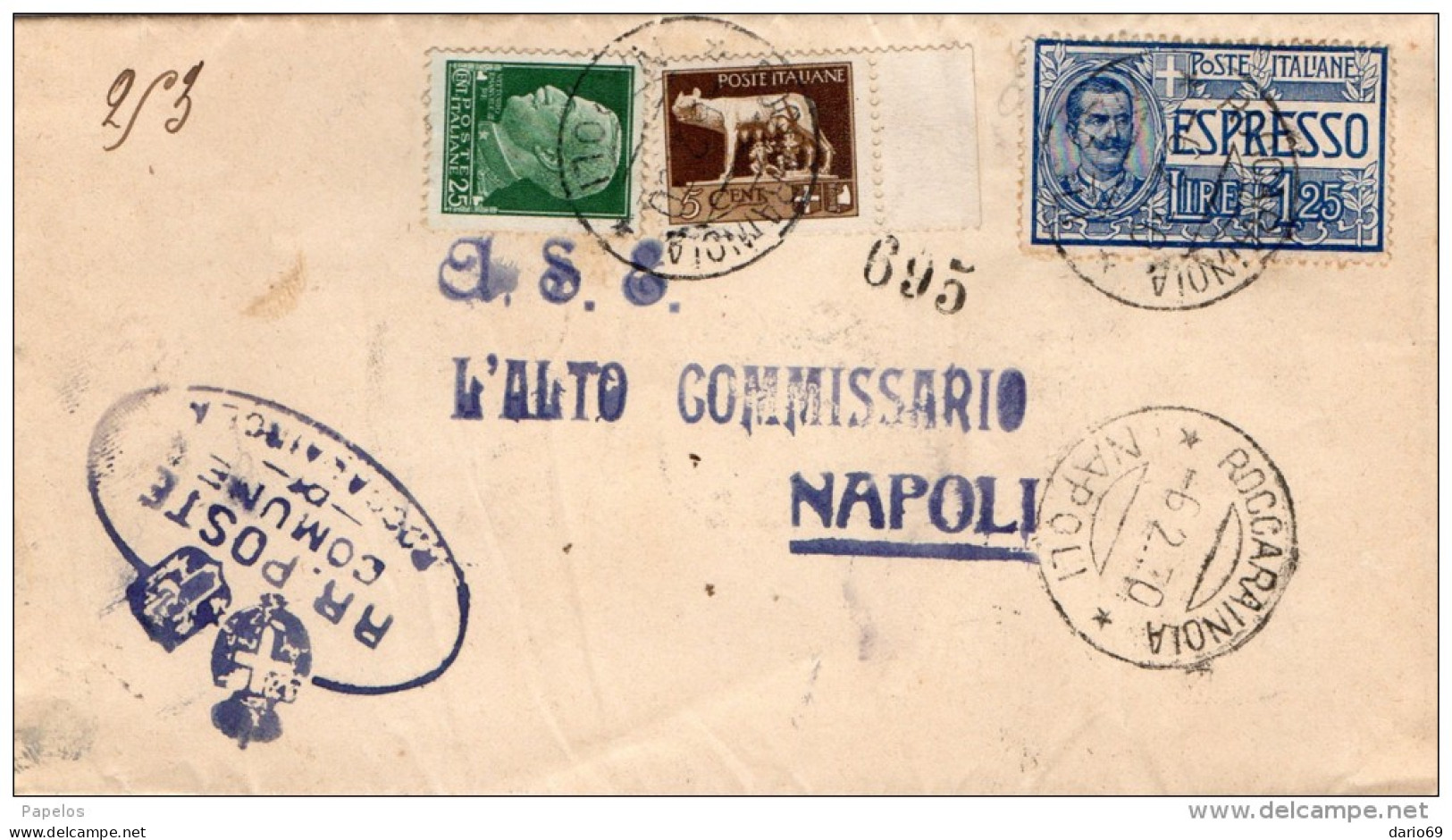 1930 LETTERA  ESPRESSO CON ANNULLO ROCCARAINOLA  NAPOLI - Posta Espresso