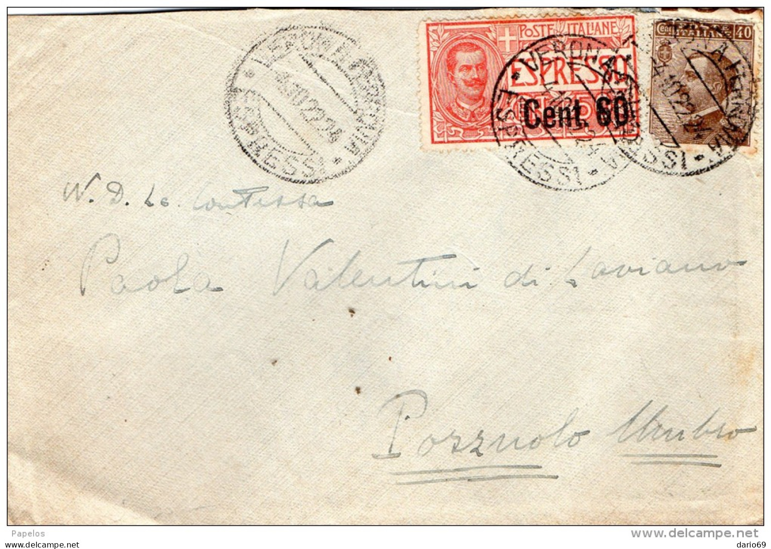 1922  LETTERA   ESPRESSO  CON ANNULLO  VERONA - Express Mail