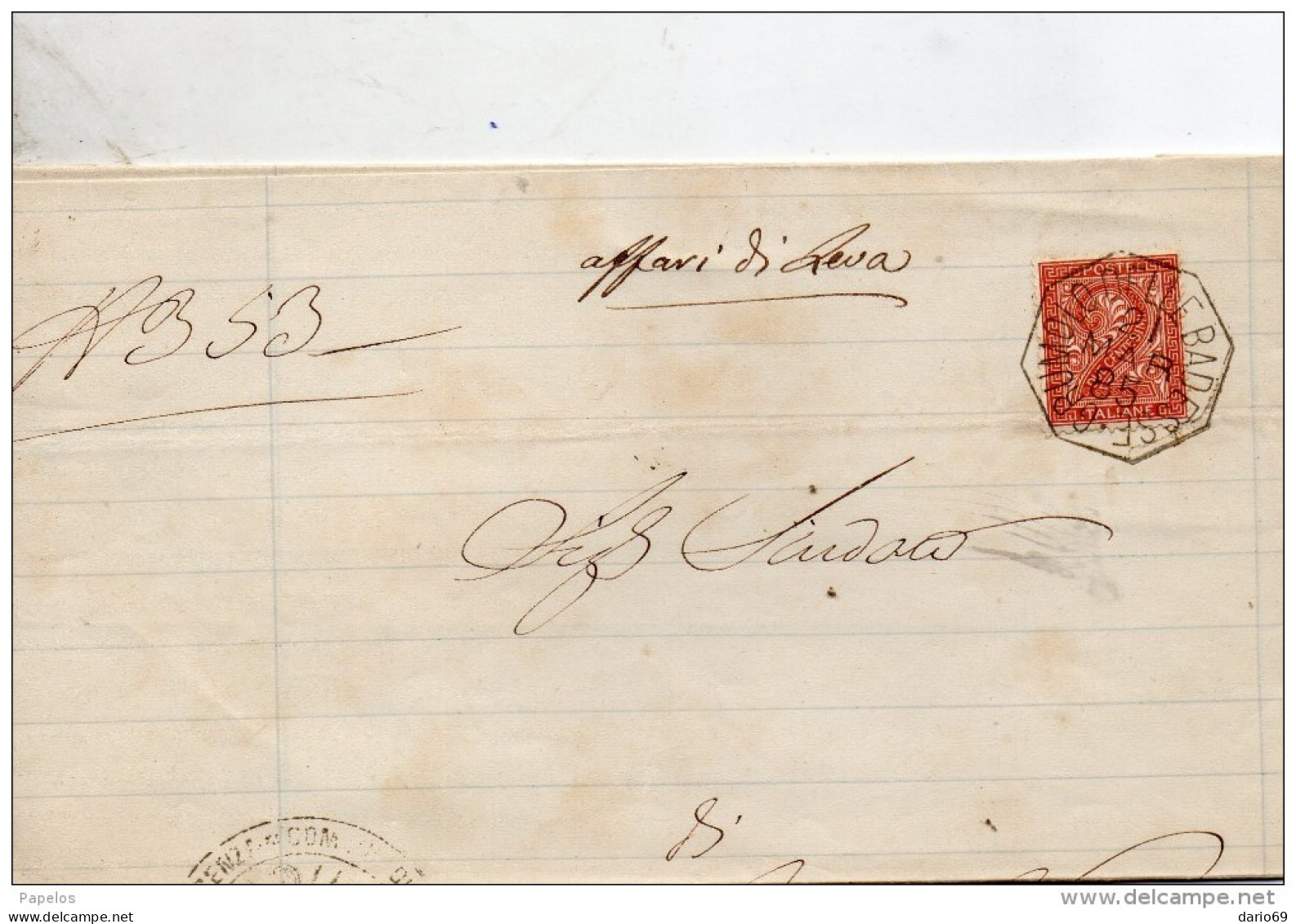 1885   LETTERA CON ANNULLO Grumolo Delle Abbadesse VICENZA - Poststempel