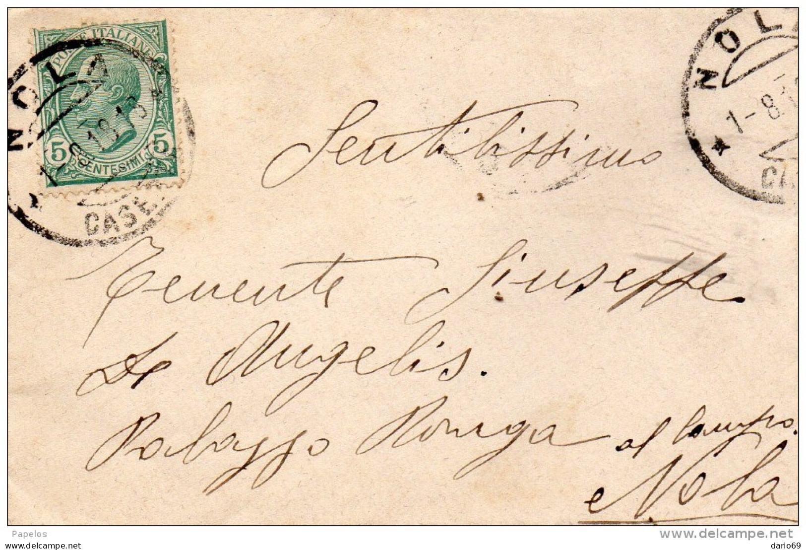 1918   LETTERA  CON ANNULLO NOLA CASERTA - Storia Postale