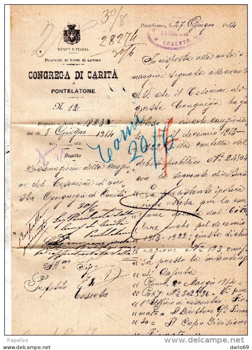 1914   LETTERA  CON ANNULLO  FORMICOLA CASERTA - Storia Postale