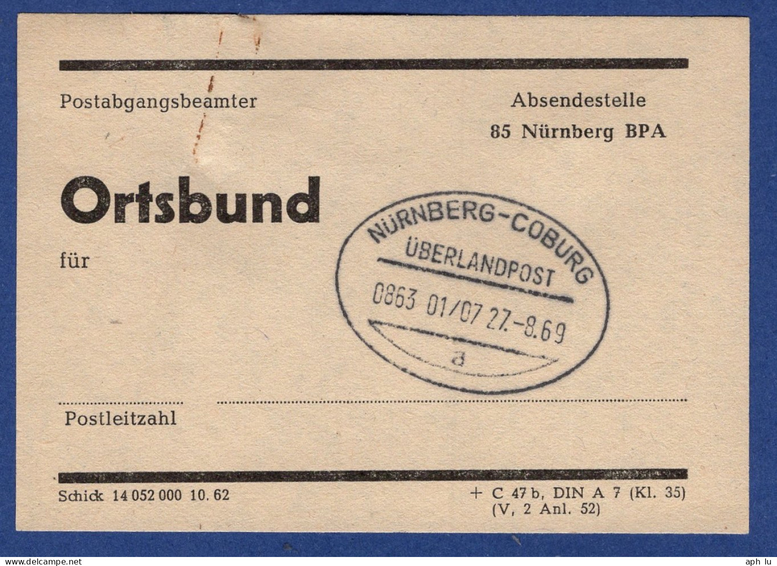 Überlandpost Nürnberg-Coburg (ad3888) - Storia Postale