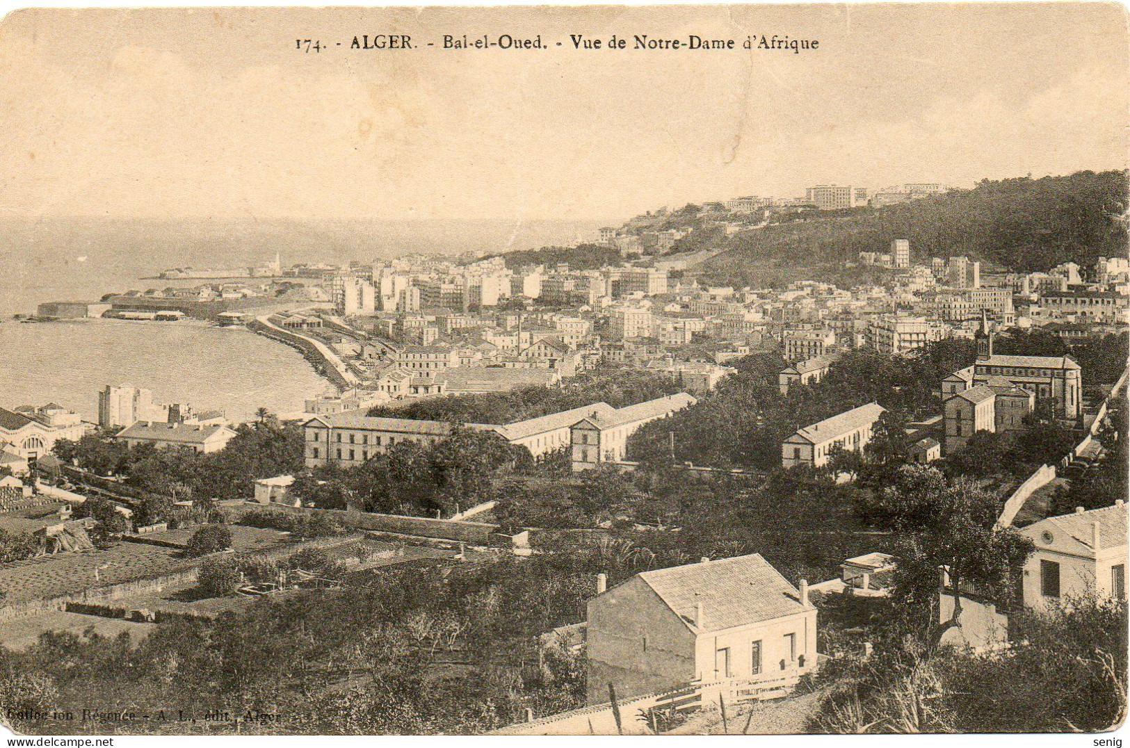 ALGERIE - ALGER - 174 - Bab El Oued Vue De Notre Dame D'Afrique - Collection Régence A. L. édit. Alger (Leroux) - - Algiers