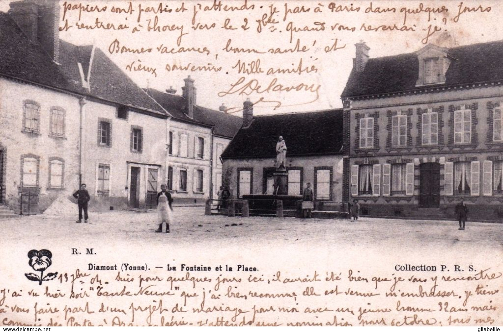 89 - Yonne - DIXMONT - La Fontaine Et La Place - Dixmont