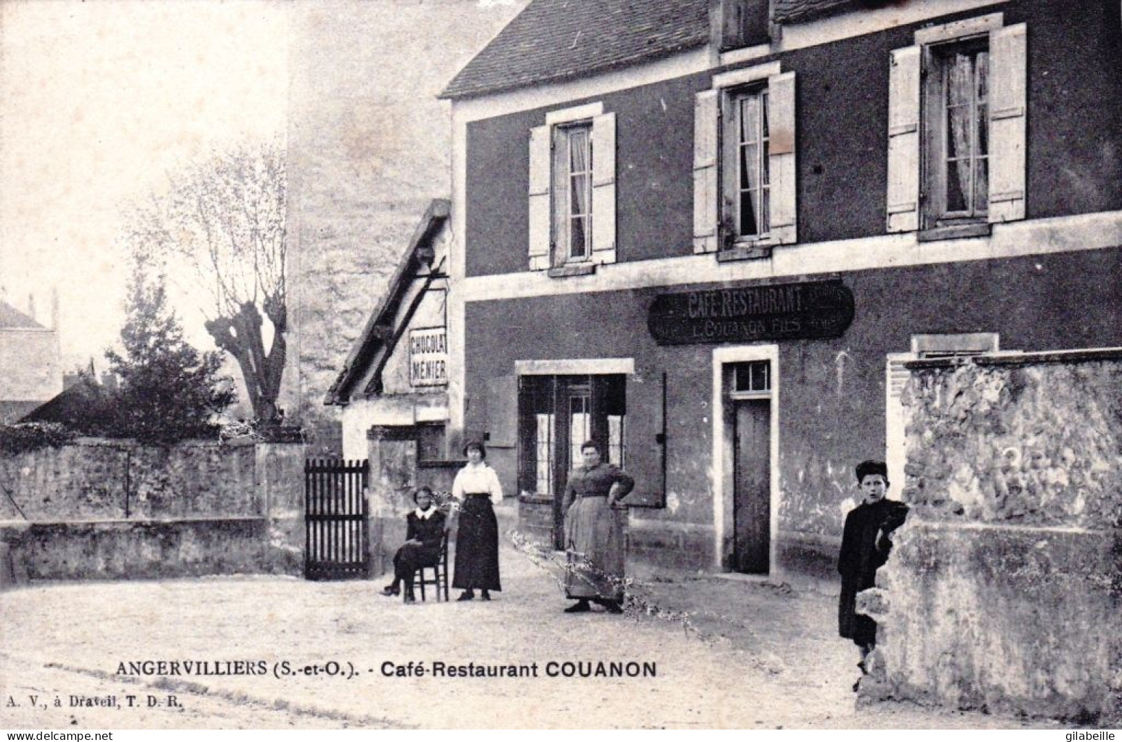 91 - Essonne - ANGERVILLIERS - Café Restaurant Couanon - Sonstige & Ohne Zuordnung