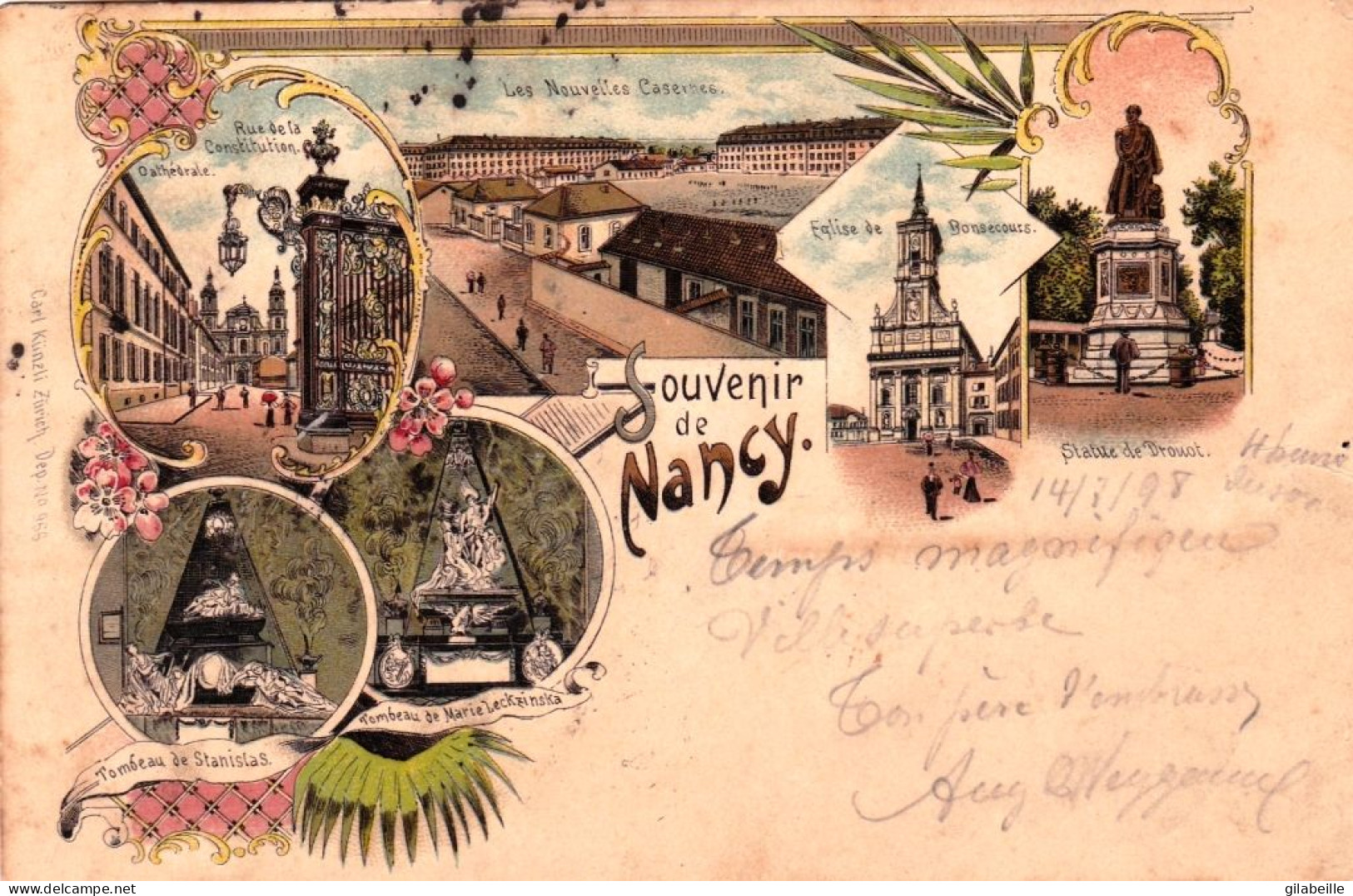 54 - Meurthe Et Moselle - Souvenir De NANCY - Multivues - Litho 1898 - Nancy