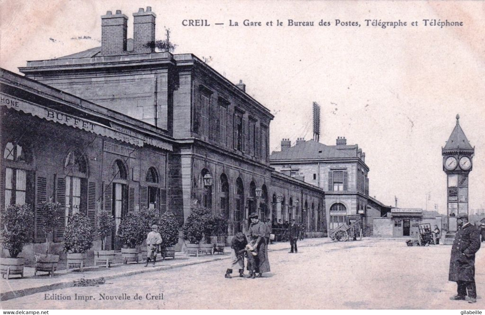 60 - Oise - CREIL - La Gare Et Le Bureau Des Postes, Telegraphe Et Telephone - Creil