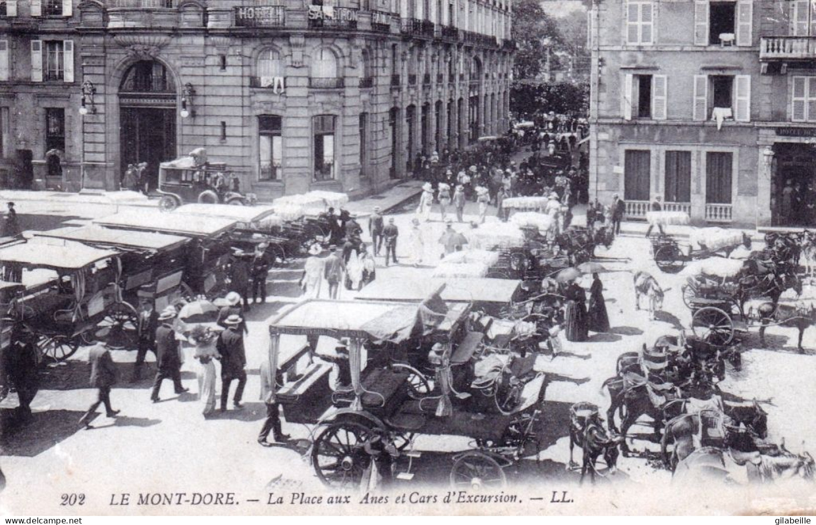 63 - Puy De Dome - LE MONT DORE - La Place Aux Anes Et Cars D Excursion - Le Mont Dore