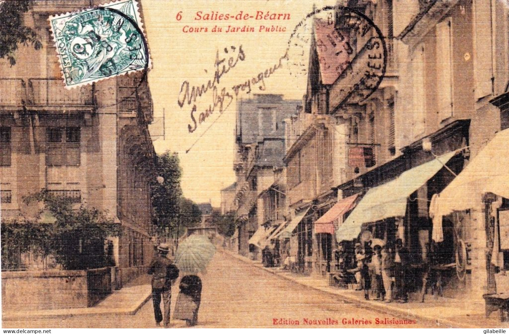 64 - Pyrenées Atlantiques - SALIES De BEARN - Cours Du Jardin Public - Carte Toilée - Salies De Bearn