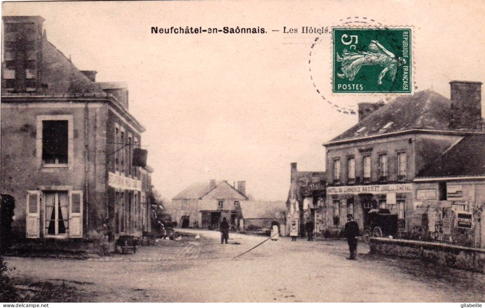 72 - Sarthe - NEUFCHATEL En SAONNAIS ( Mamers ) - Les Hotels - Hotel Du Commerce - RARE - Andere & Zonder Classificatie