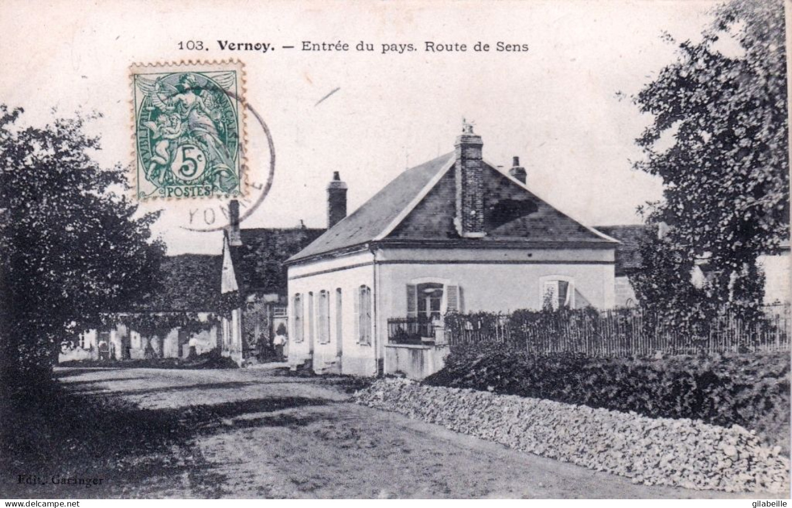 89 - Yonne - VERNOY - Entrée Du Pays - Route De Sens - Autres & Non Classés