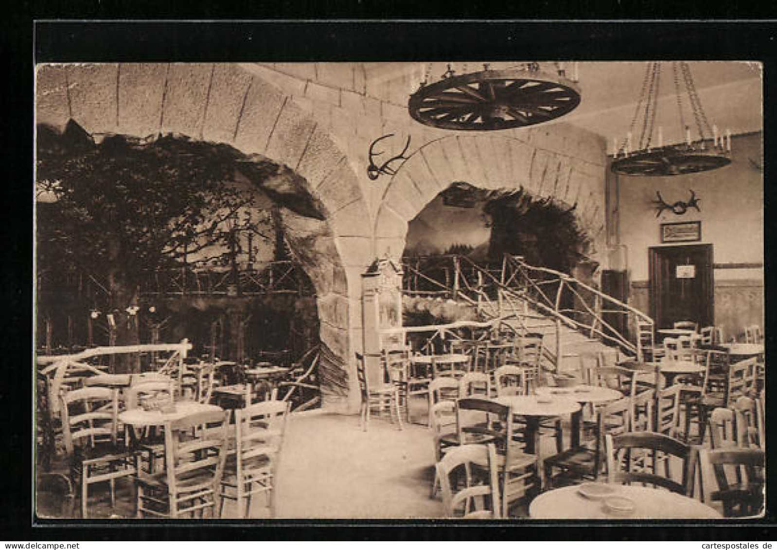 AK Berlin-Friedrichshain, Gasthaus Der Eichhofbauer, Warschauerstrasse 34 /36, Terrasse Mit Bergsteg  - Friedrichshain