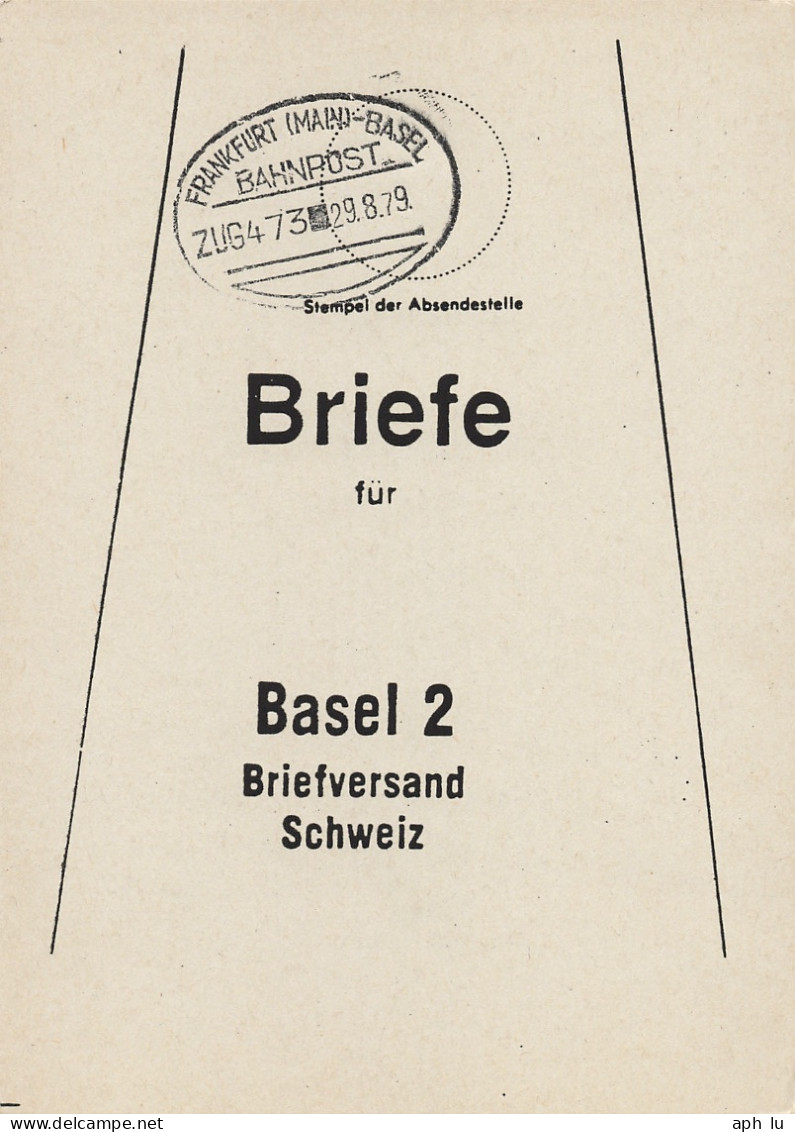 Bahnpost (Ambulant; R.P.O./T.P.O.) Frankfurt (Main)-Basel (ad3893) - Cartas & Documentos