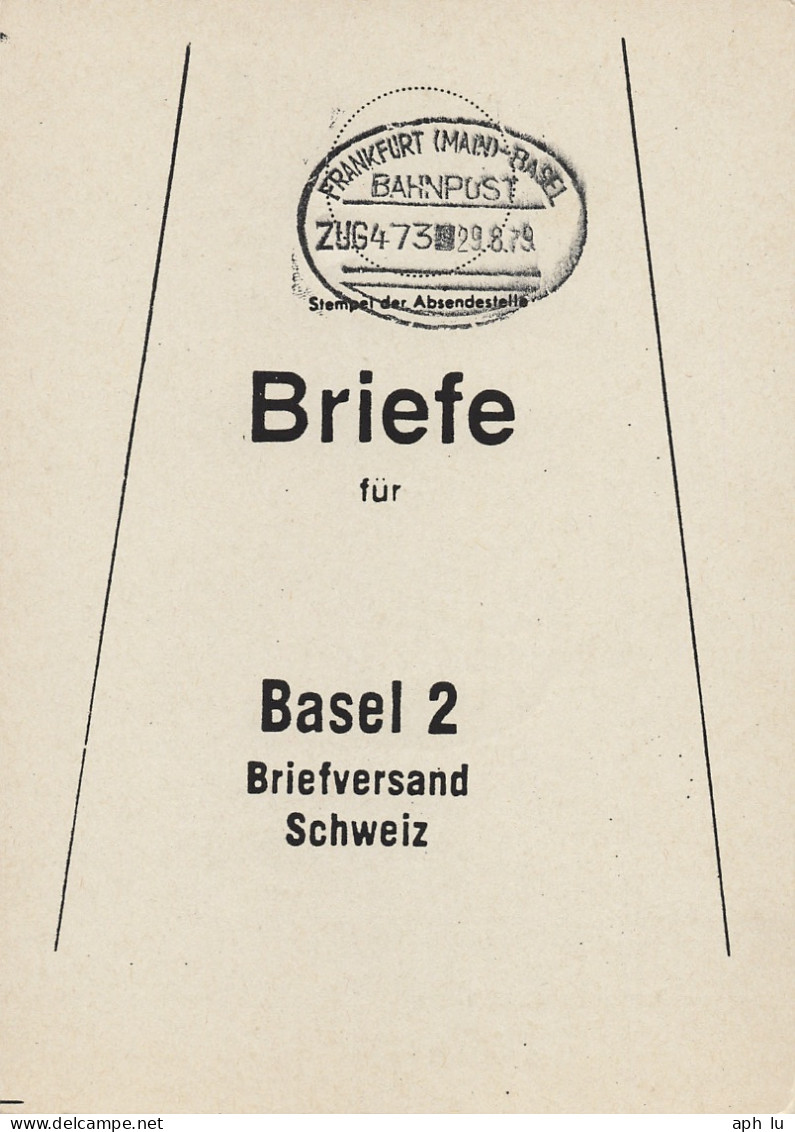 Bahnpost (Ambulant; R.P.O./T.P.O.) Frankfurt (Main)-Basel (ad3894) - Briefe U. Dokumente