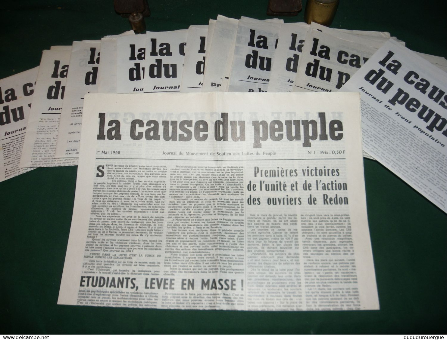 MAI 1968 : " LA CAUSE DU PEUPLE " JOURNAL DE FRONT POPULAIRE : LES 20 PREMIERS NUMEROS - 1950 à Nos Jours