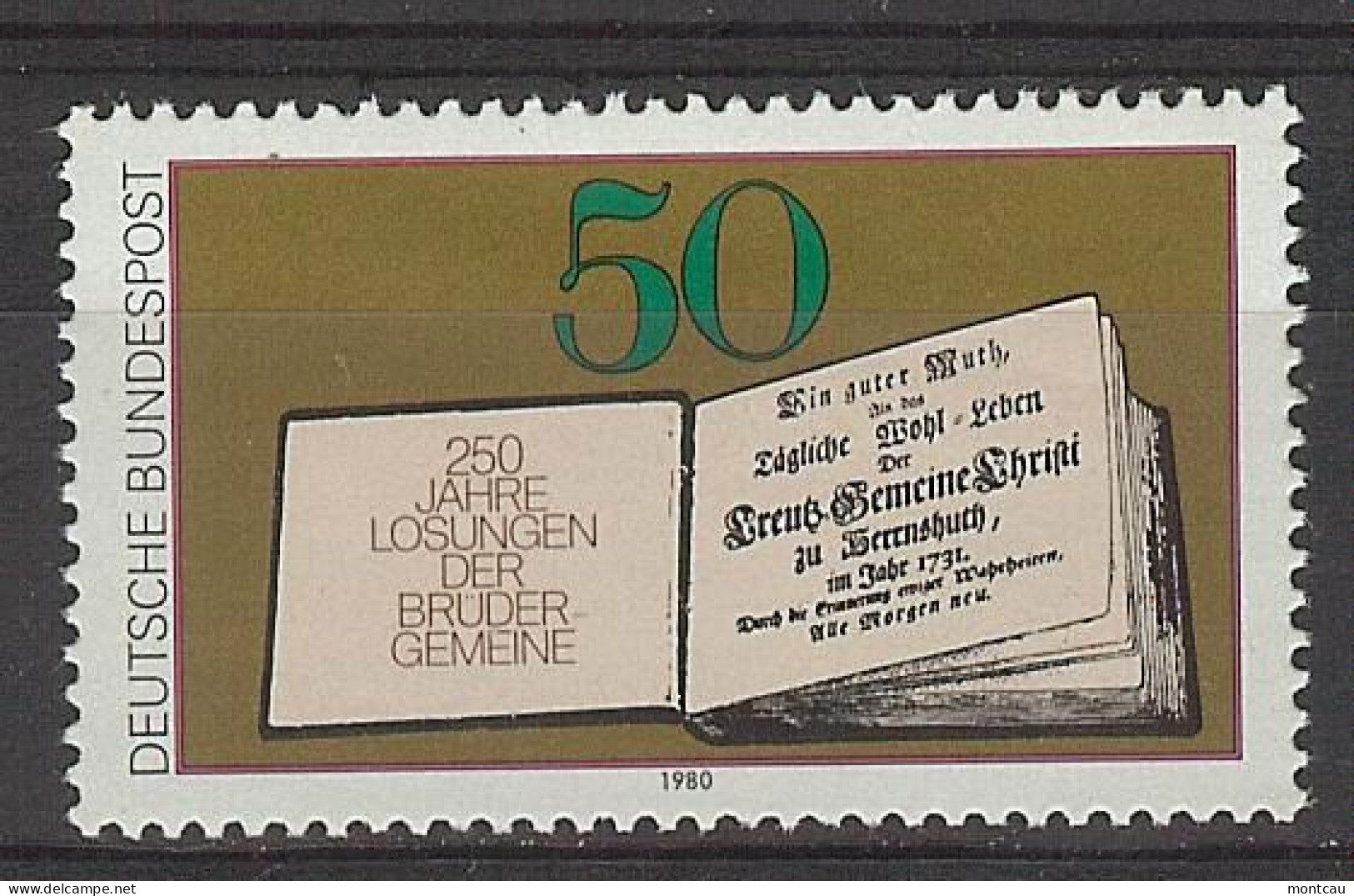 Germany 1980. Publicacion Hermanos Moravos M=1054 Y=900  (**) - Neufs