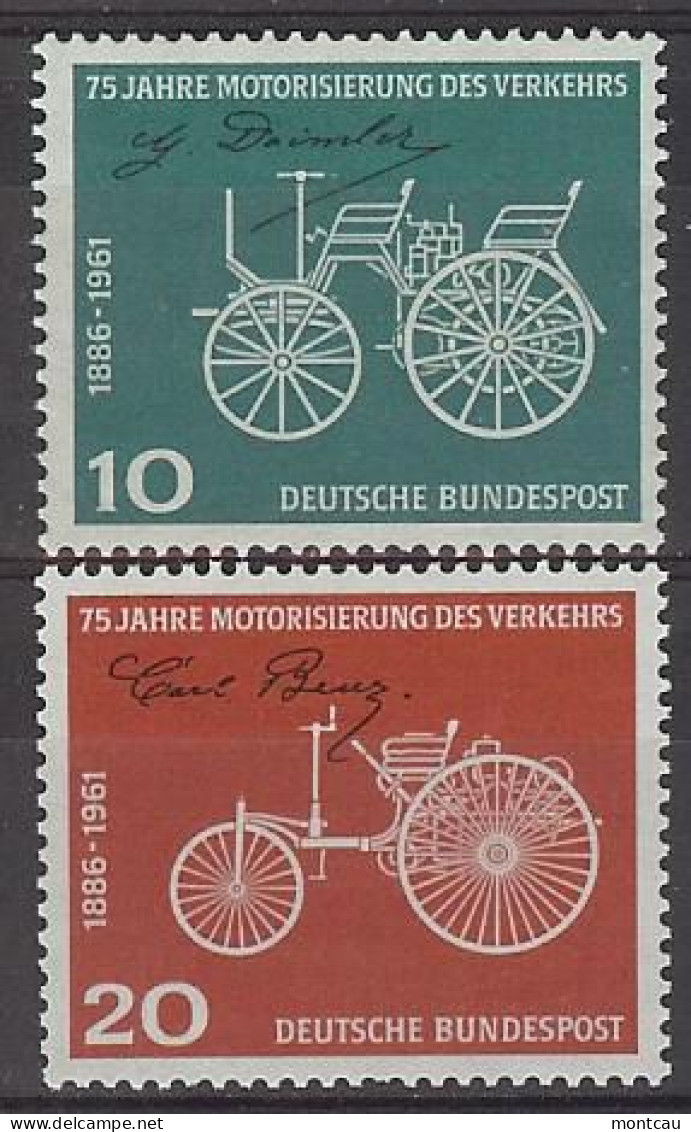 Germany 1961. Aniversario Del Automovil M=363-64 Y=235-36  (**) - Ungebraucht