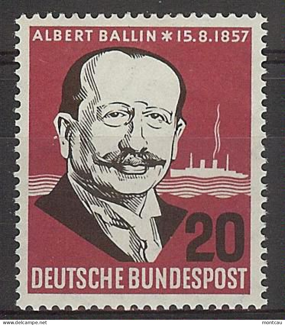 Germany 1957. Albert Ballin M=266 Y=138  (**) - Ungebraucht