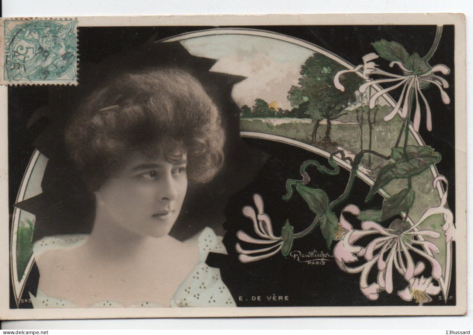 Carte Postale Ancienne Comédienne De Théâtre Elise De Vère  - Photographie Reutlinger - Artistes