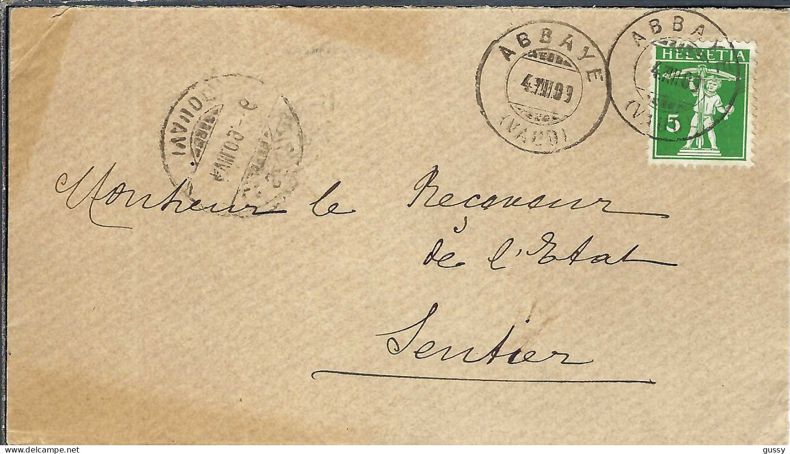 SUISSE Ca. 1909: CP Ill. De Abbaye Pour Le Sentier - Lettres & Documents