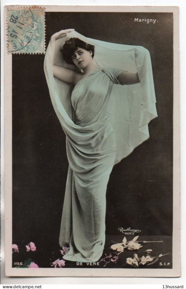 Carte Postale Ancienne Comédienne De Théâtre Elise De Vère  - Théâtre Marigny - Photographie Reutlinger - Entertainers